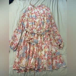 High neck floral dress